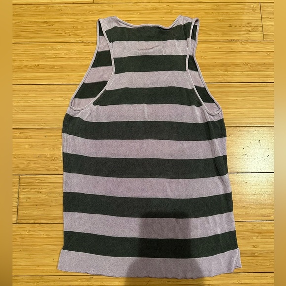 GIORGIO ARMANI Silk  Bland Knit Tank Purple Black Size 42/Small - Picture 2 of 3